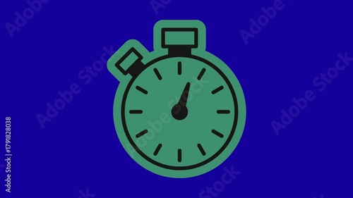 Stopwatch animation on blue screen