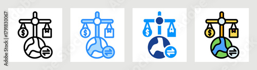 Balance Of Trade Icon Collection Set Multiple Style