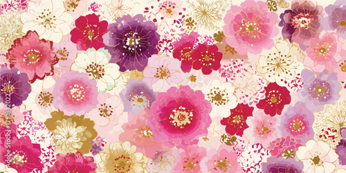 다채로운 꽃들이 가득한 화려하고 아름다운 배경 이미지