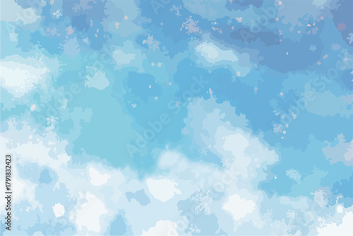 하늘과 구름의 몽환적인 수채화 배경, 부드러운 파스텔톤 색감과 별이 반짝이는 아름다운 일러스트입니다.
