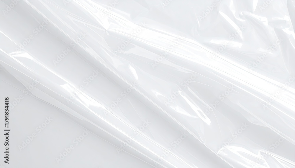 Obraz premium Wrinkled, translucent, bright white plastic sheeting texture