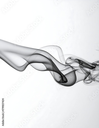 Wallpaper Mural An abstract depiction of wispy, swirling formations against a stark white background, emphasizing gradients of gray Torontodigital.ca