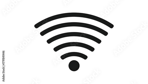 Wallpaper Mural Black graphic of radiating arcs emanating from a central dot, suggesting wireless network signal strength. Simple, modern design Torontodigital.ca