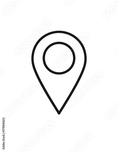 Wallpaper Mural Black outline illustration of a GPS pin symbol on a white background, representing location and wayfinding Torontodigital.ca