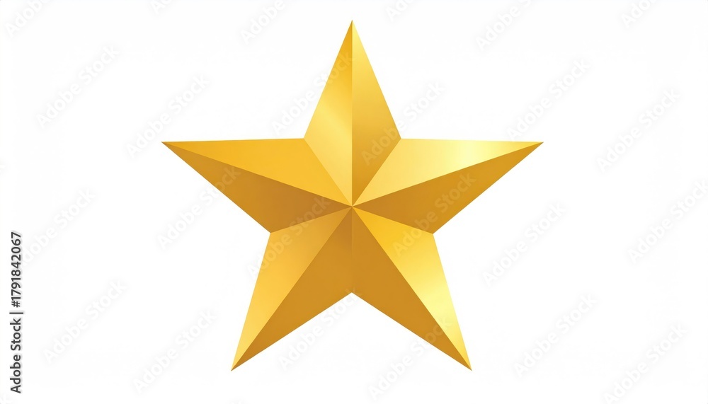 Fototapeta premium A five-pointed gold star, shining brightly