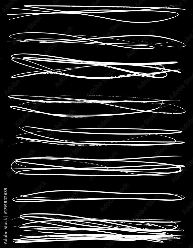 custom made wallpaper toronto digitalBlack background featuring multiple horizontal hand-drawn white scribbled lines of varying thickness and length, resembling underlining