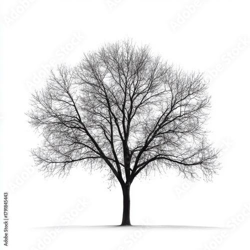 Tree isolated on white, showcasing beauty and simplicity in nature.