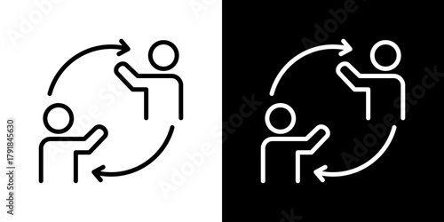 Interaction  Icon Set. Clean Line Design With Light And Dark Versions For Versatile Use. 