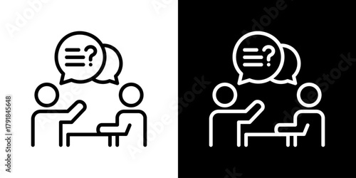 Question  Icon Set. Clean Line Design With Light And Dark Versions For Versatile Use. 