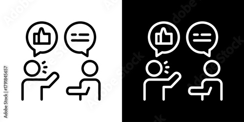 Feedback  Icon Set. Clean Line Design With Light And Dark Versions For Versatile Use. 