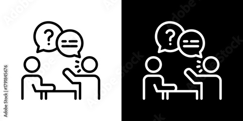 Answer  Icon Set. Clean Line Design With Light And Dark Versions For Versatile Use. 