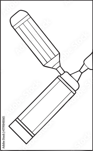 Two highlighters crossing outline drawing vector illustration symbolizing art, creativity, and office supplies