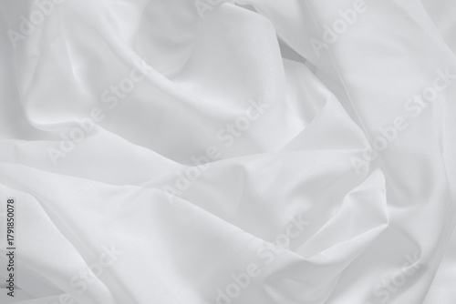 Soft focus luxury smooth silky ripple white linen fabric on detail texture background