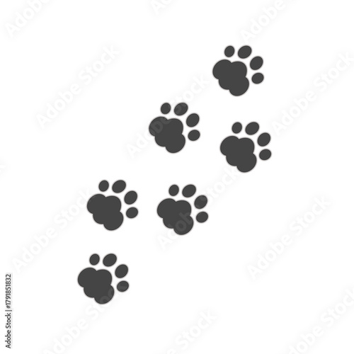 シンプルな肉球足跡イラスト
