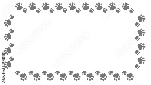 可愛い肉球の足跡フレーム