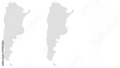 Argentina vector map. Useful for cartography, travel, planning and geographic design. Argentina, map, region, border, land, earth, vector.