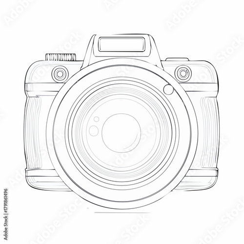 Detailed Camera Illustration A Focus on Photographic Equipment.