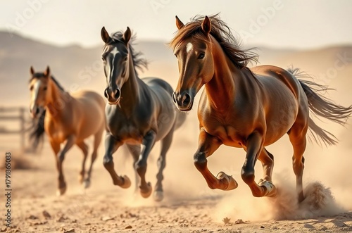 gallop in desert dust 