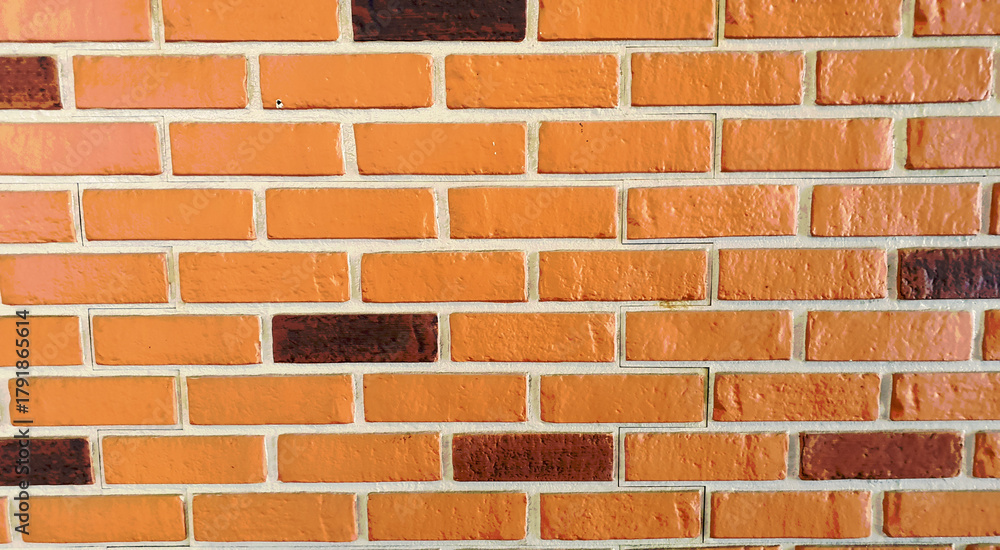 Obraz premium Red brick wall background with old rustic texture