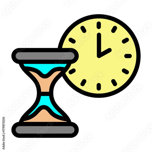 Deadline Clock Vector Filled Icon Design