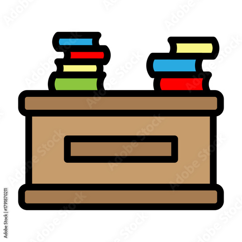 Overloaded Desk Vector Filled Icon Design