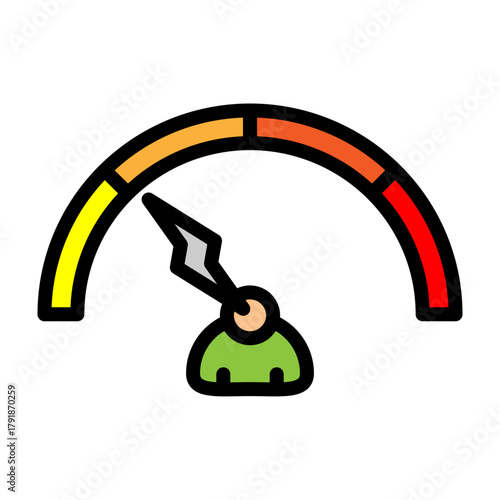 Stress Meter Vector Filled Icon Design