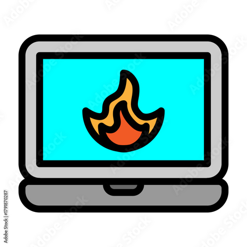 Burnout Flame Vector Filled Icon Design