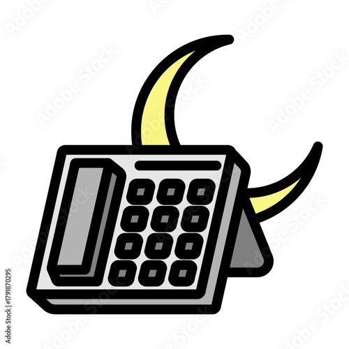 Office at Night Vector Filled Icon Design