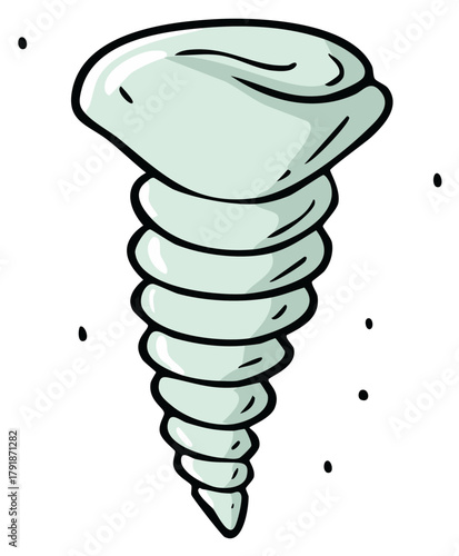 Cartoon cyclone swirling cloud vortex funnel weather natural disaster