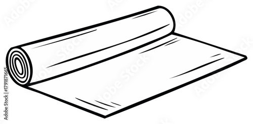 Aesthetic Flat and Partially Rolled Sheet Graphic Representation for Vector Projects Design