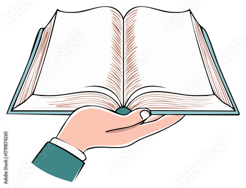Open Book Held in Hand Offering Knowledge and Education