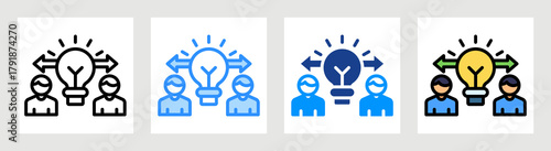Knowledge Sharing Icon Collection Set Multiple Style