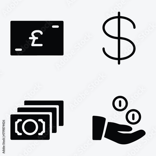 Currency And Banking Icons Set