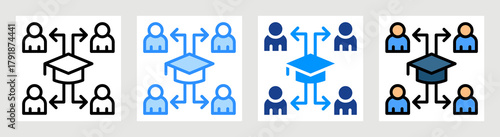 Peer Learning Icon Collection Set Multiple Style