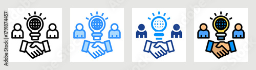 Collaborative Innovation Network Icon Collection Set Multiple Style