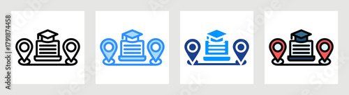 Distance Learning Icon Collection Set Multiple Style