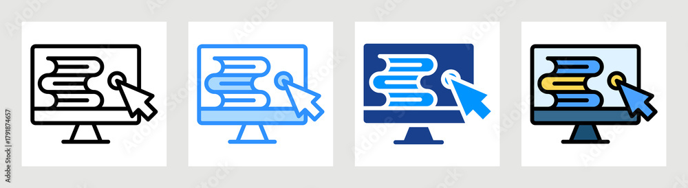 Obraz premium Online Library Icon Collection Set Multiple Style