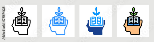Knowledge Growth Icon Collection Set Multiple Style
