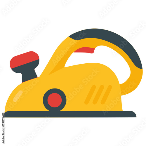 Jack plane wood working tool icon flat color vector illustration template design