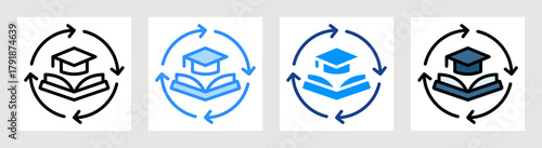 Knowledge Life Cycle Icon Collection Set Multiple Style