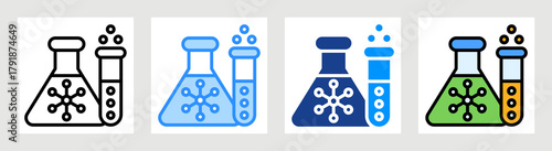 Chemistry Icon Collection Set Multiple Style