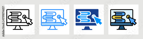 Online Library Icon Collection Set Multiple Style