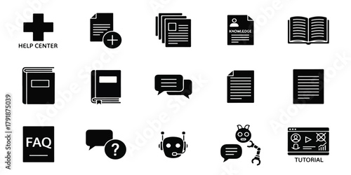 Modern help center icon and graphics with diverse color options