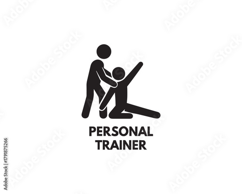 personal trainer icon silhouette vector design illustration.