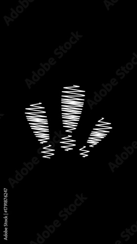 animation of Hand drawn exclamation icon point on a white background.