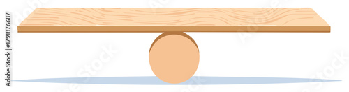 Wooden plank balanced on egg conceptual illustration