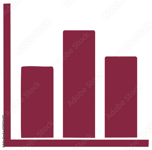 Maroon Bar Chart Illustration Shows Ascending Values in Statistical Presentation