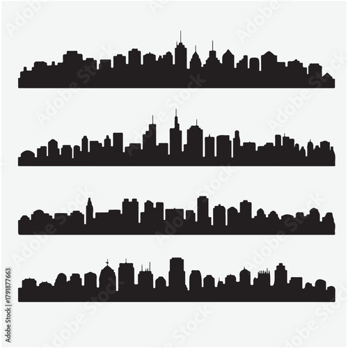 City silhouette land scape. City landscape.