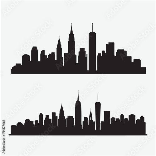 City silhouette land scape. City landscape.
