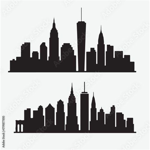 City silhouette land scape. City landscape.